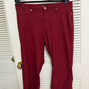 Royalty For Me Women's Burgundy Straight Leg Ankle Pants